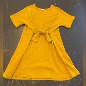 Zara girls mustard dress with front tie